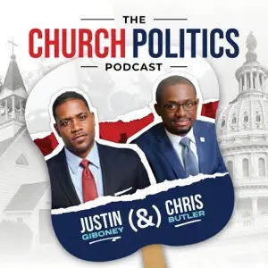 the church politics podcast title card